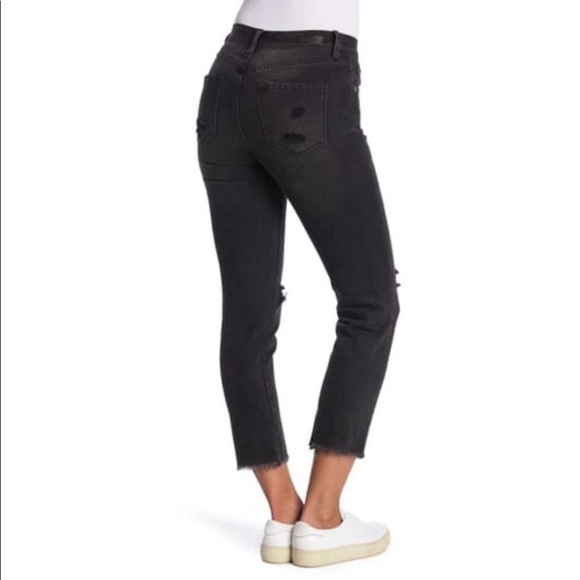 Blank NYC Under My Thumb Madison Distressed Fray Crop Skinny Jeans - Picture 1 of 6